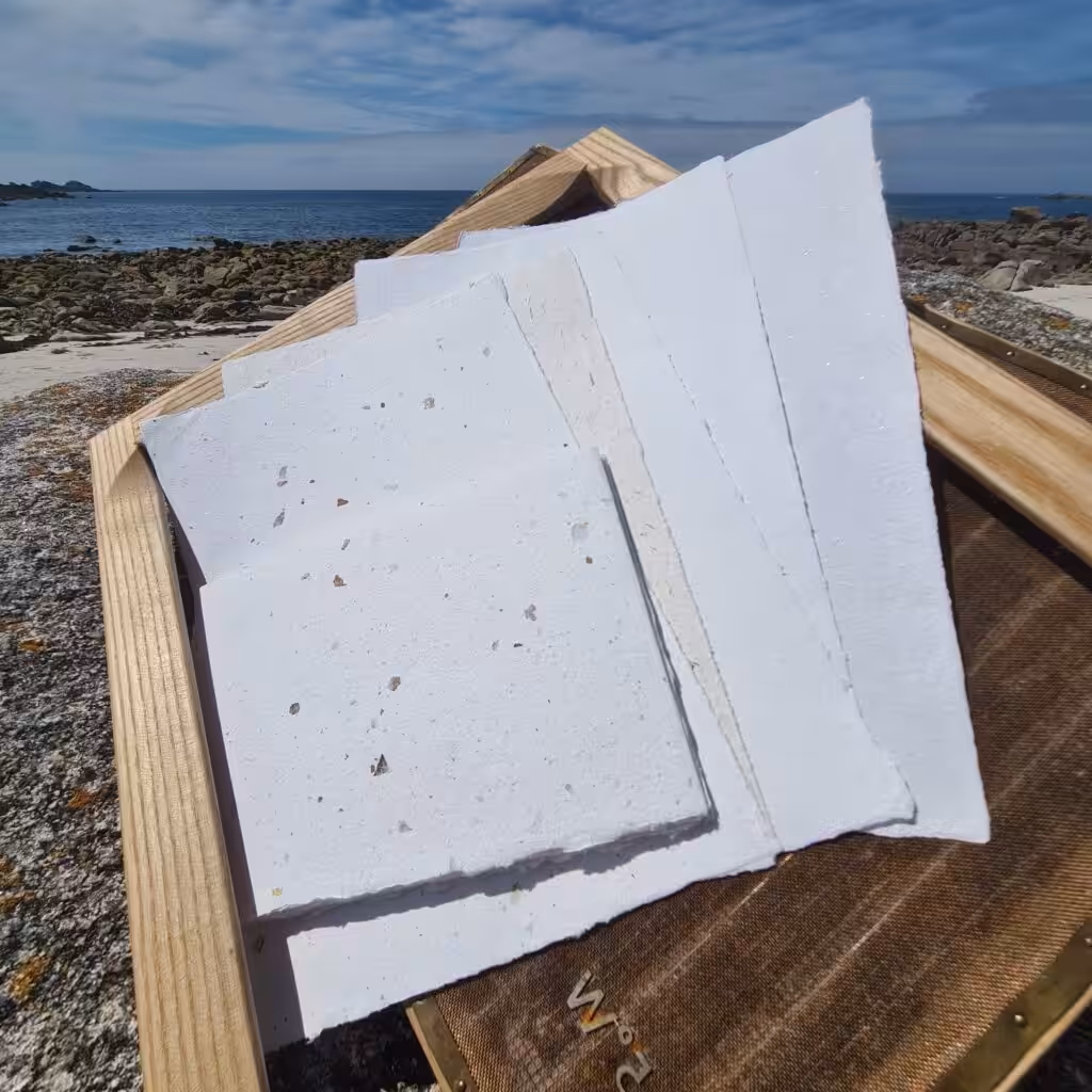 Fabrication de papier artisanal avec Thibaut Thierry